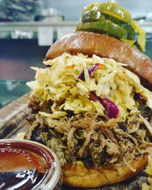 Even little miss piggy would devour our pulled pork sammy! Come on down to Park St and get your own. #pork #pulledpork #BBQ #smokedmeats #noms #eastbayfoodporn #foodporn