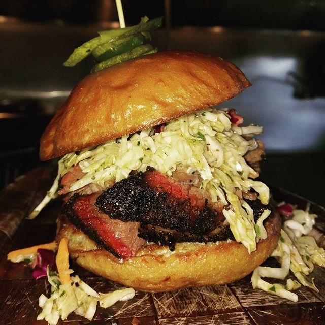 See that smoke ring? All the meaty magic is happening right here in house. Yes, our tiny kitchen made room to smoke some of the best brisket in the Bay! #brisket #barbecue #meatvictory