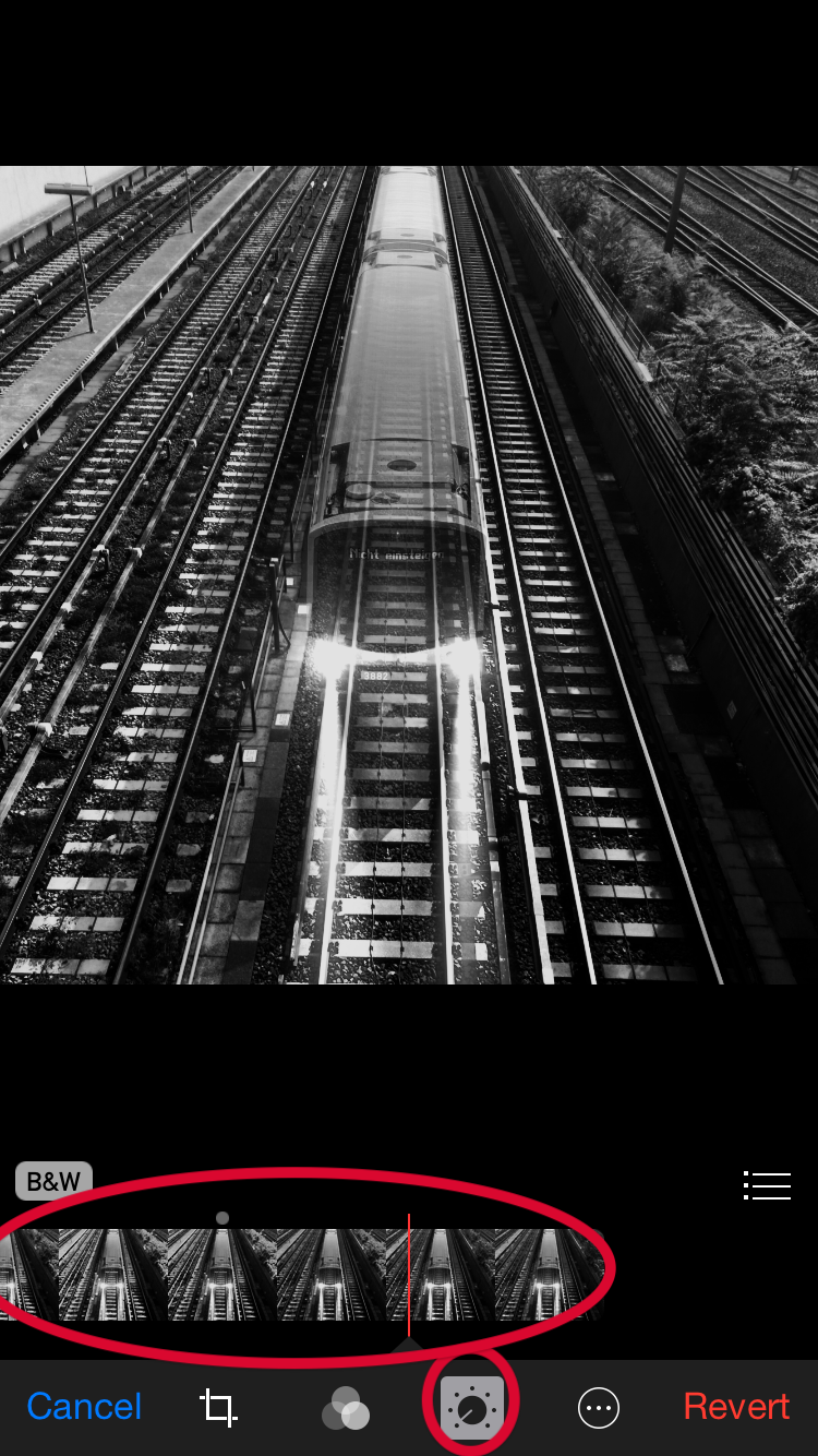Converting the final photo to black and white with iOS8