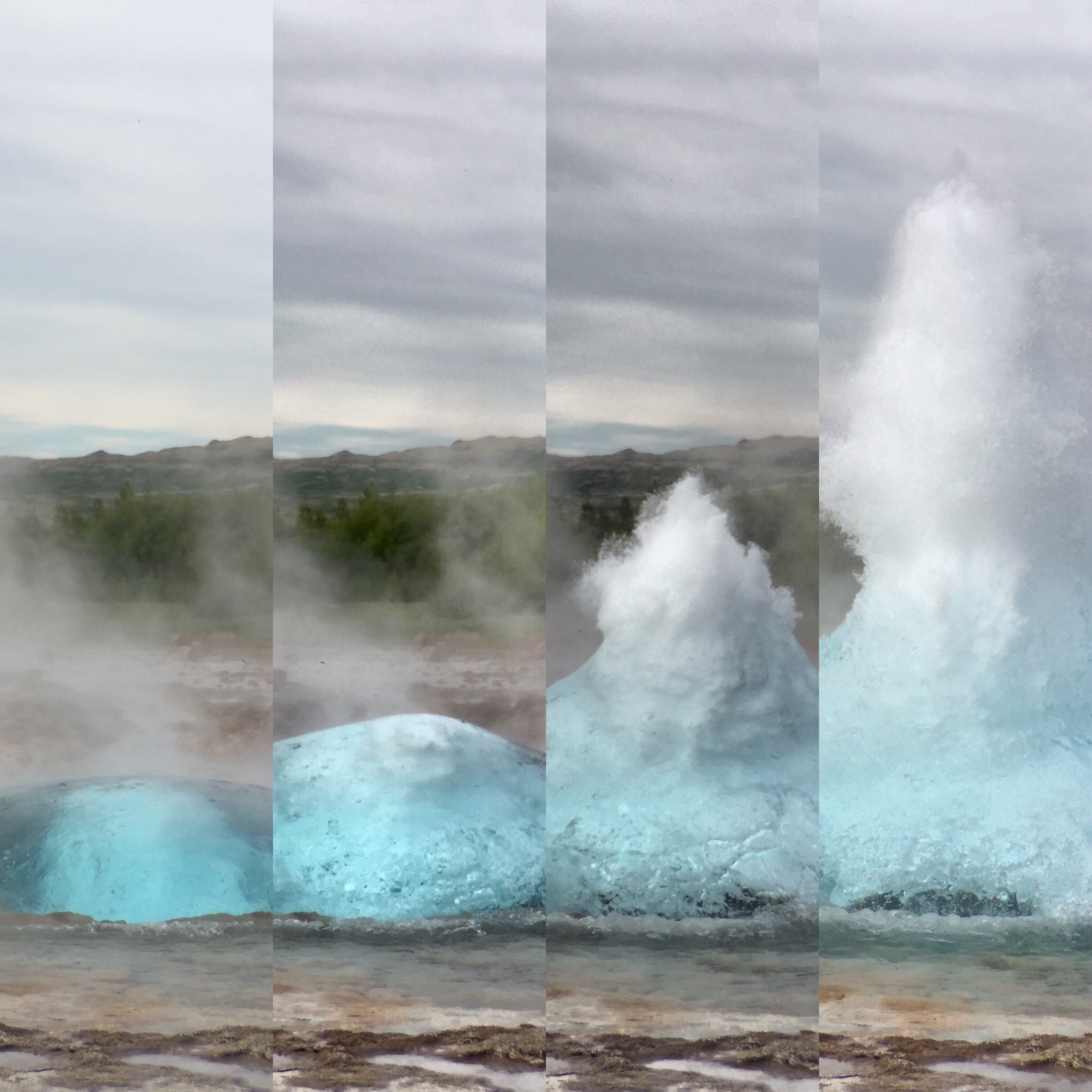 Geyser Eruption captured in burst mode with an iPhone 6 Plus.