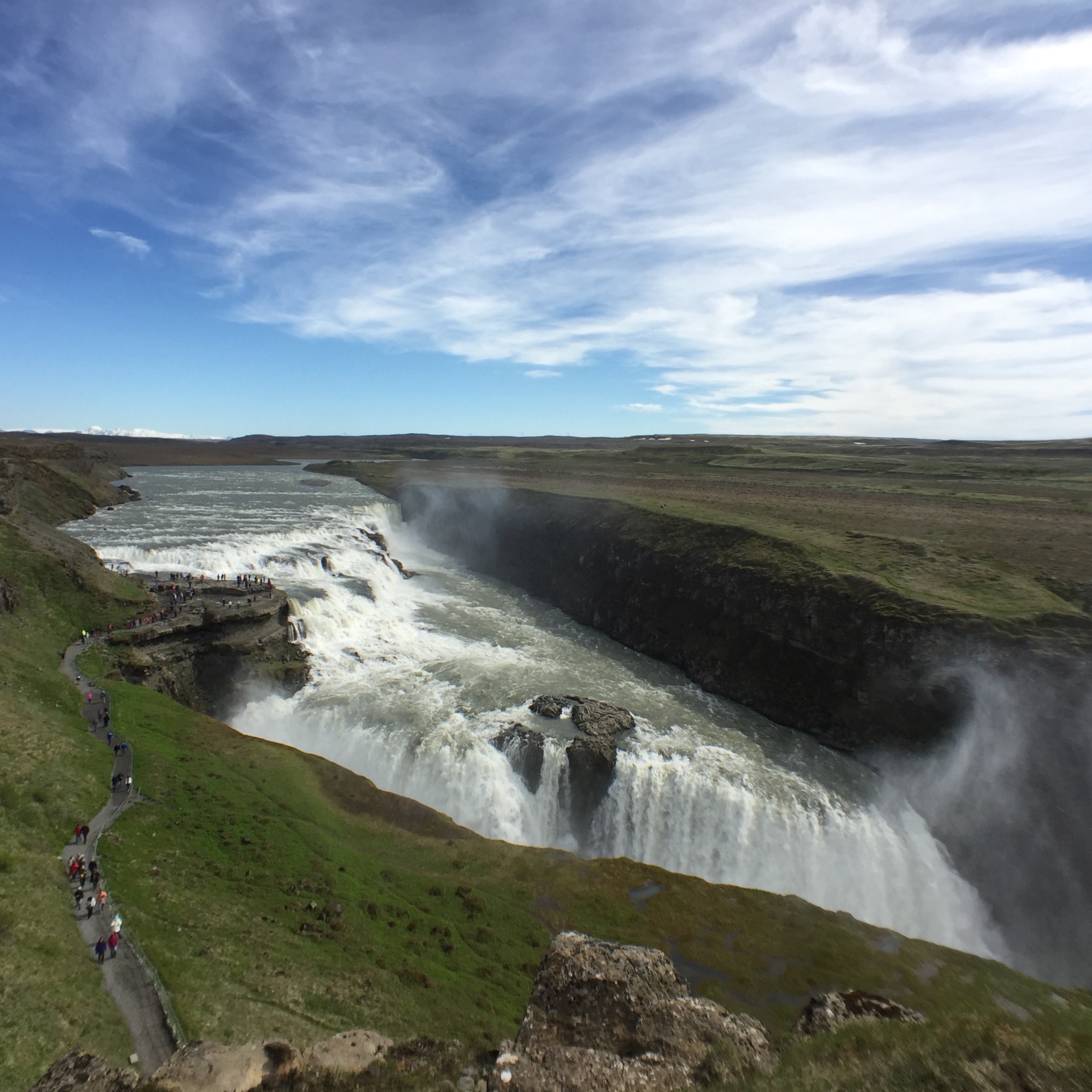 Gulfoss waterfall in Iceland with moment wide lens