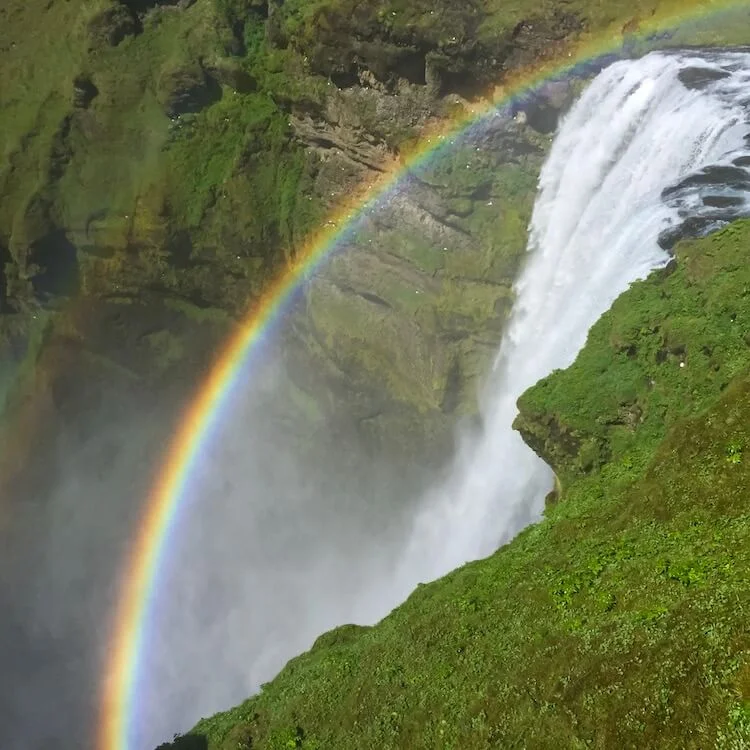Rainbow at Skogafoss in Iceland