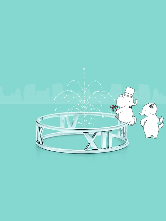 Tiffany & Co. Atlas bangle with amorous elephants