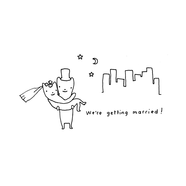 Commissioned wedding invitation for New York City nuptials