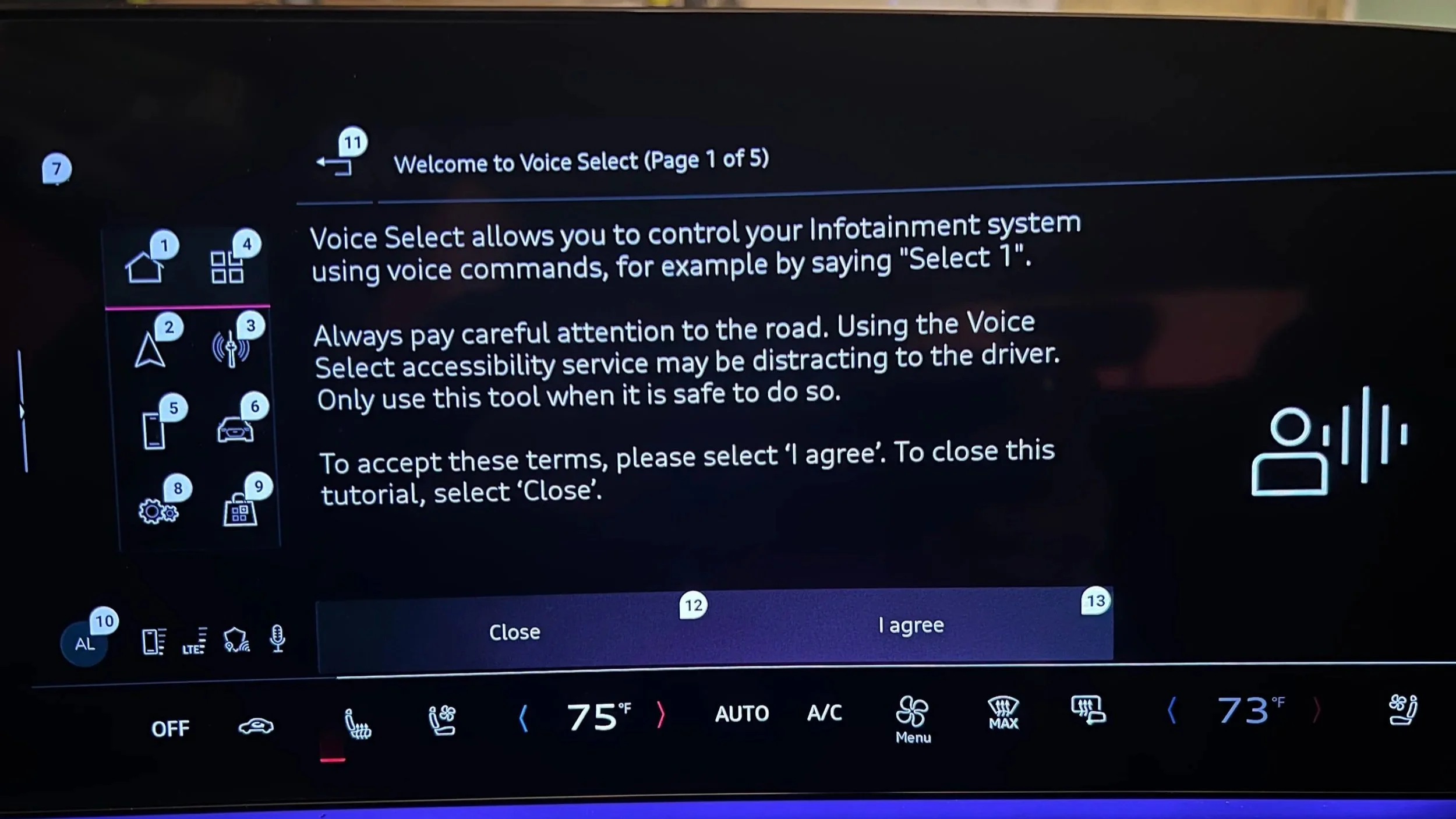 Voice Select Tutorial in enable state