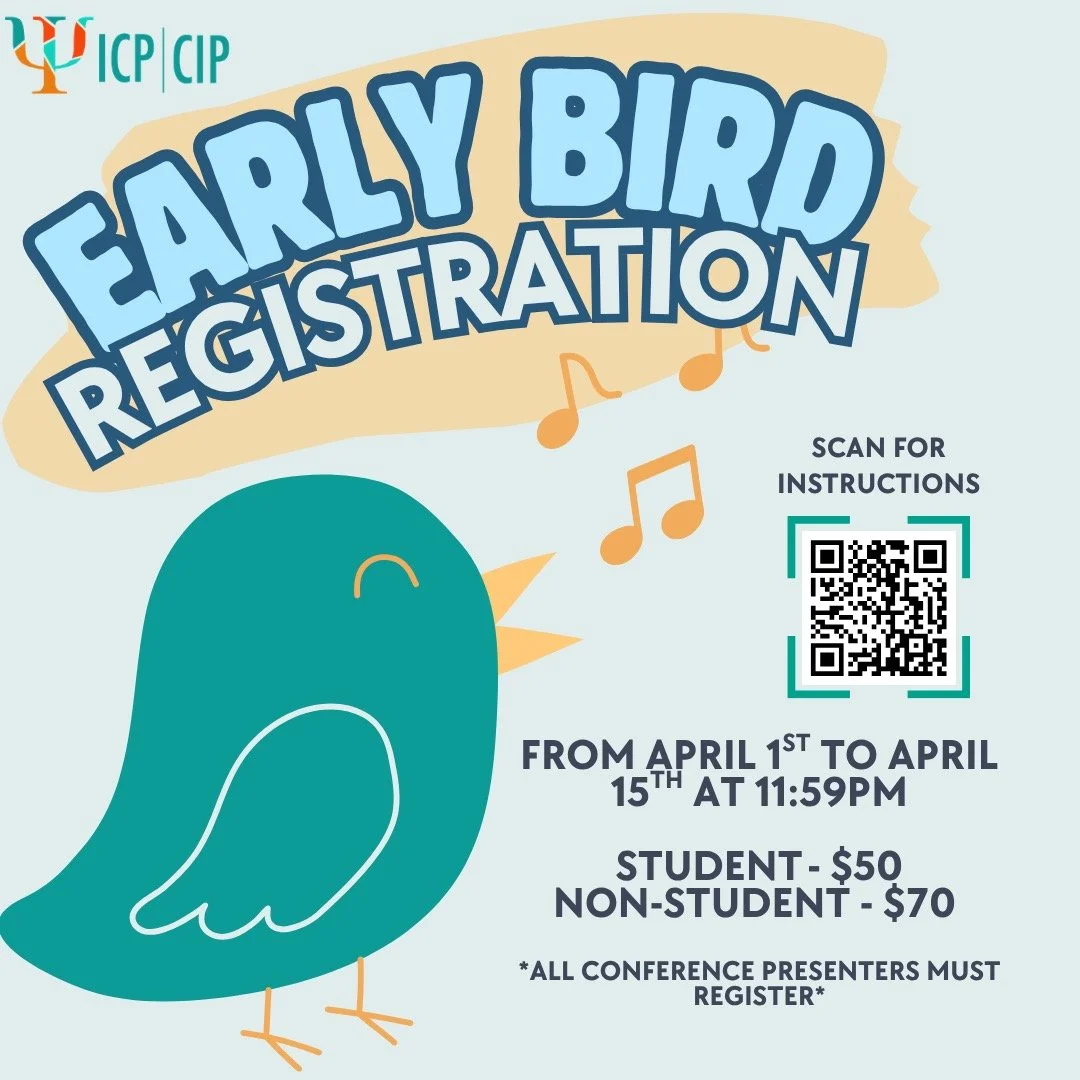 Chirp chirp! The Early Bird registration window is open. Register between April 1 and April 15 to catch the best conference rates ($50 for students and $70 for non-students). Scan the QR code, sign up, and join us for an inspiring conference experien
