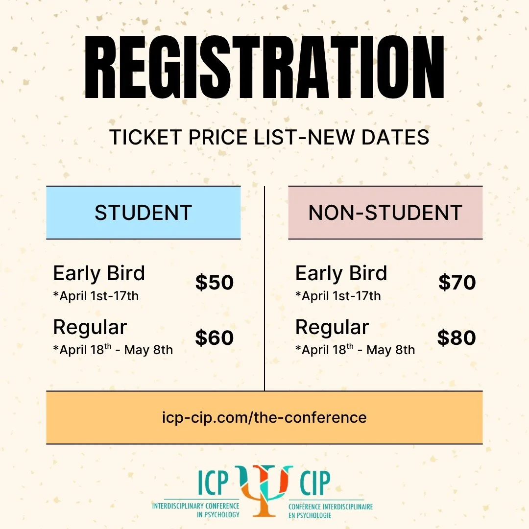 NEW DATES - Don&rsquo;t forget to secure your spot for the upcoming Interdisciplinary Conference in Psychology (ICP | CIP) taking place May 6&ndash;8, 2026. Join us for engaging presentations, keynote talks, panel discussions, and networking opportun