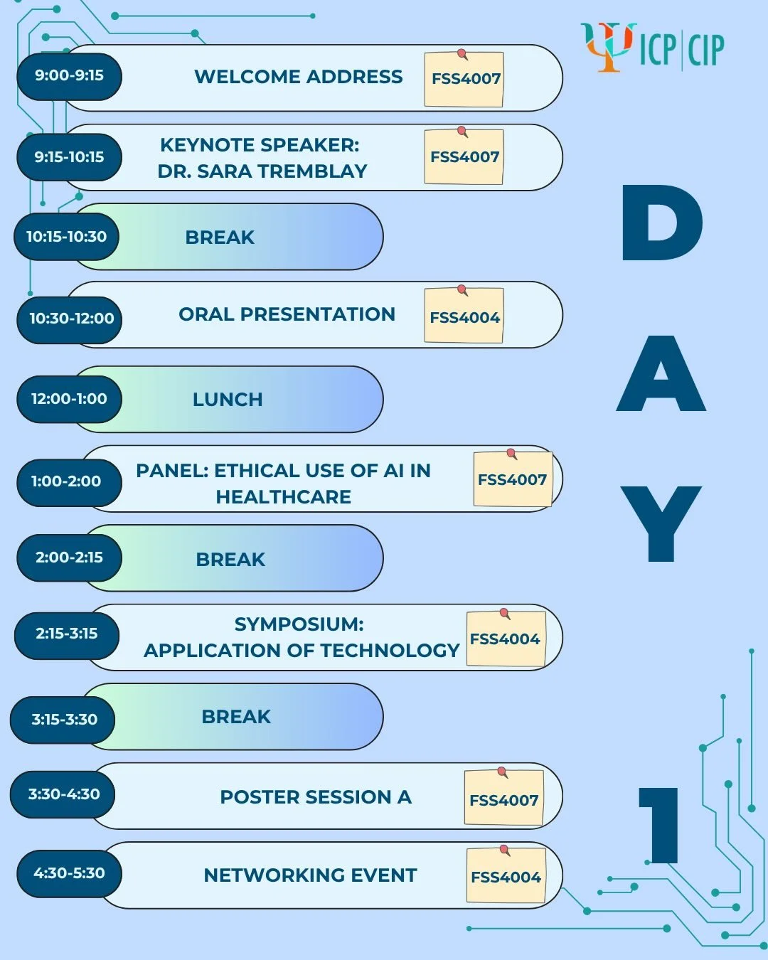 The countdown begins! ⏰Take a look at the Day 1 schedule for the upcoming ICP. Get ready for insightful sessions, inspiring speakers, and meaningful connections.🧠Le compte &agrave; rebours est lanc&eacute; ! ⏰D&eacute;couvrez le programme de la prem