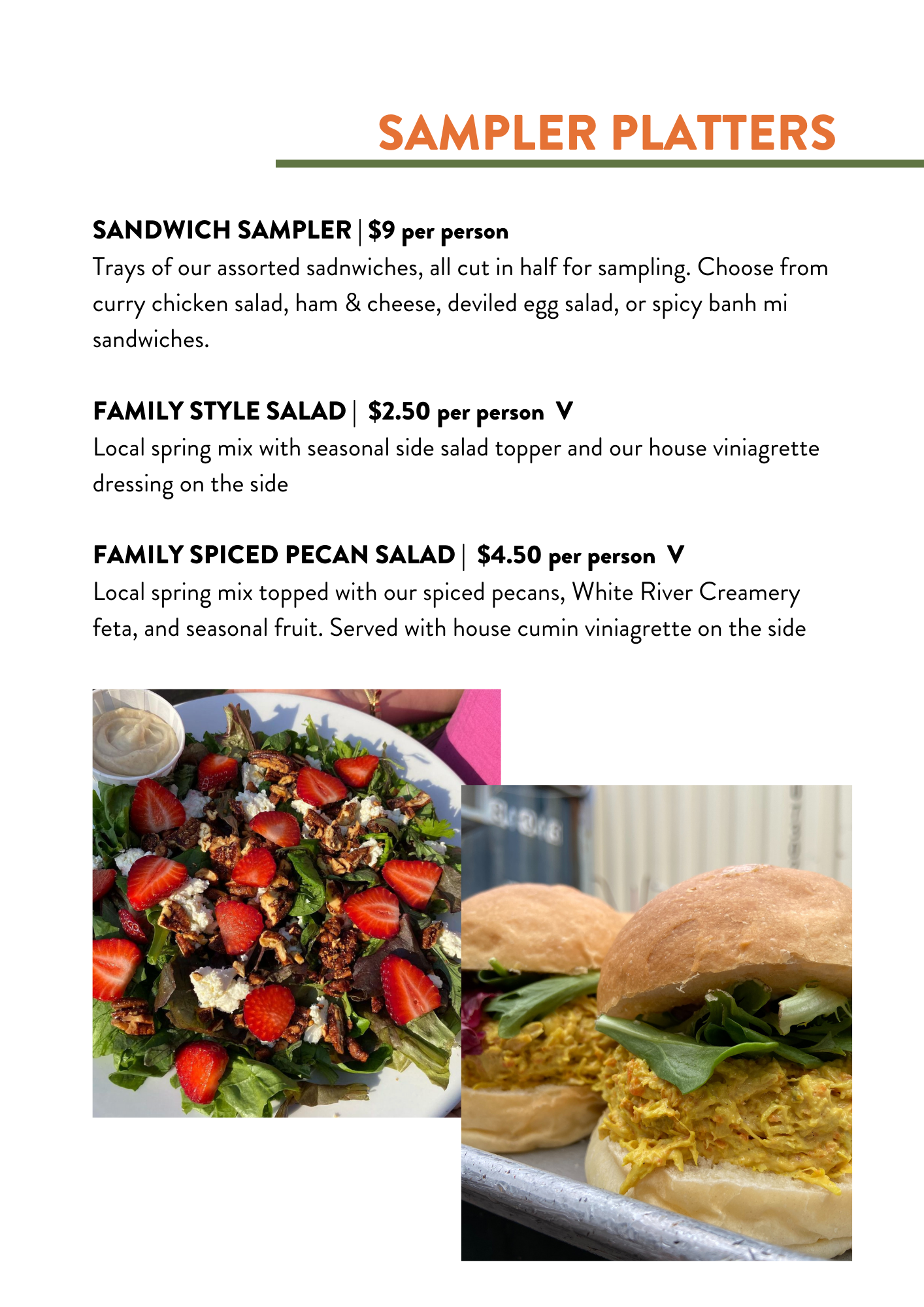 Special Events Menu — The Root Cafe