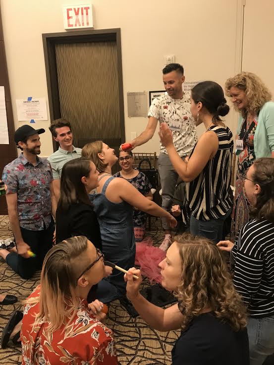 Workshop participants creating their own sensory experiences!