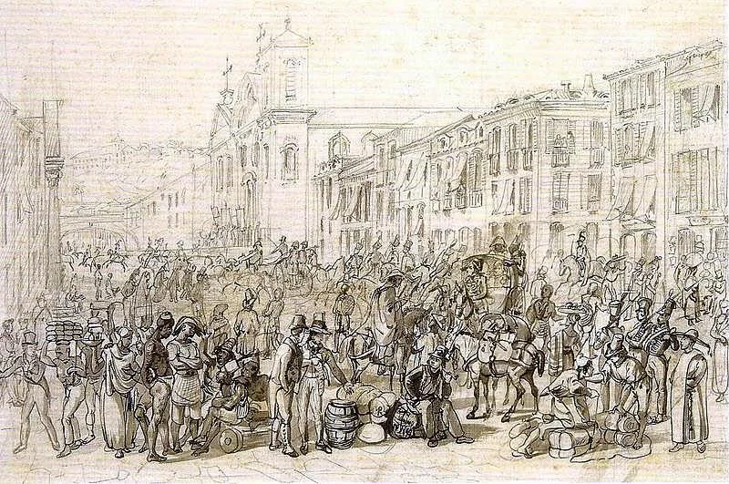 drawing of RIO DE JANEIRO, early 19th century