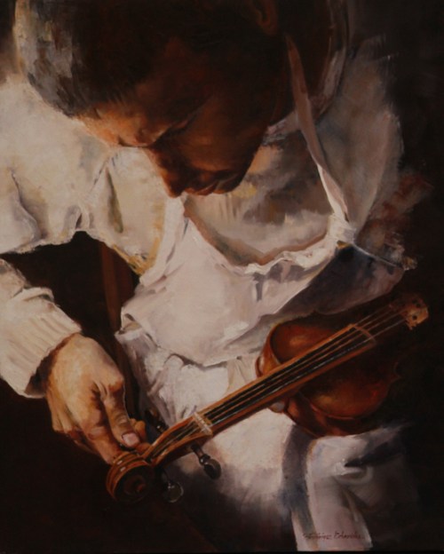 PORTRAIT OF TONY AT WORK, PAINTED BY HIS MOTHER