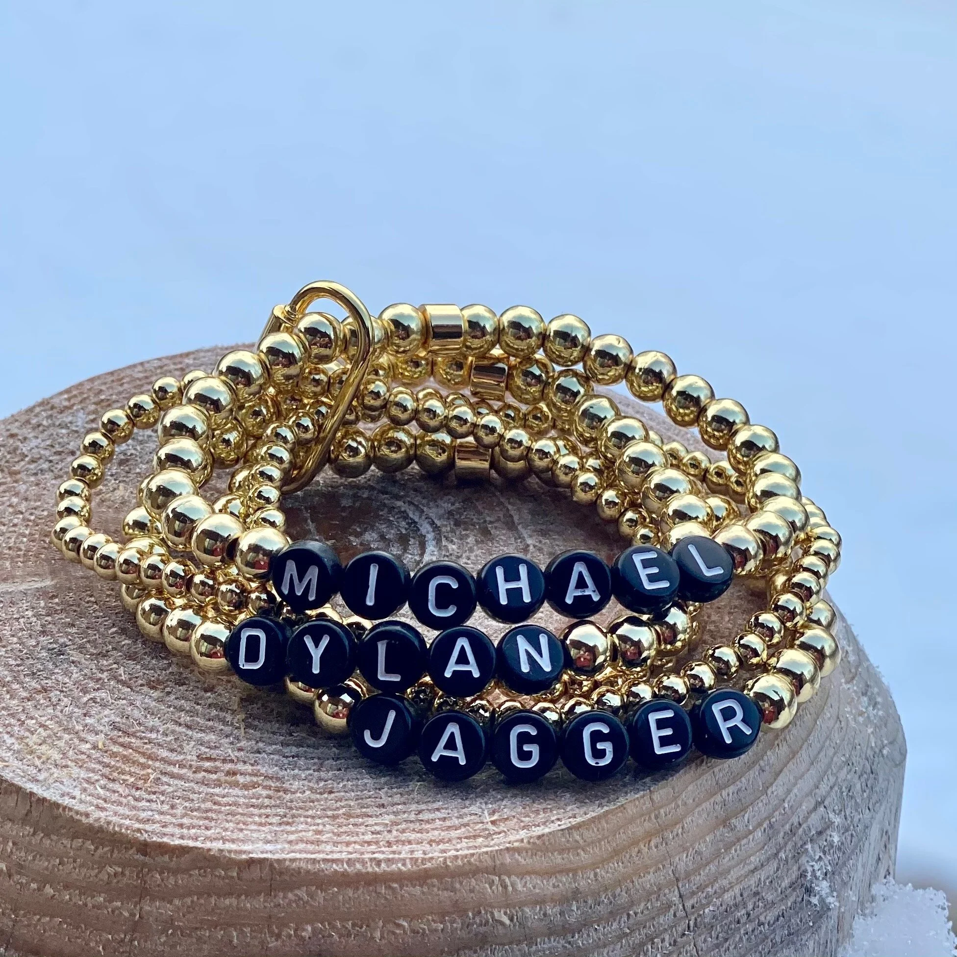 Charly Hillman Black Gold Name Bracelet  - 1.jpg