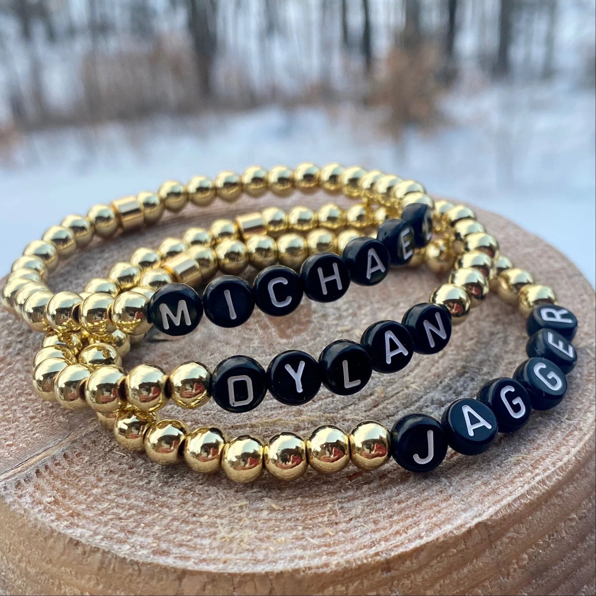 Charly Hillman Black Gold Name Bracelet  - 2.jpg