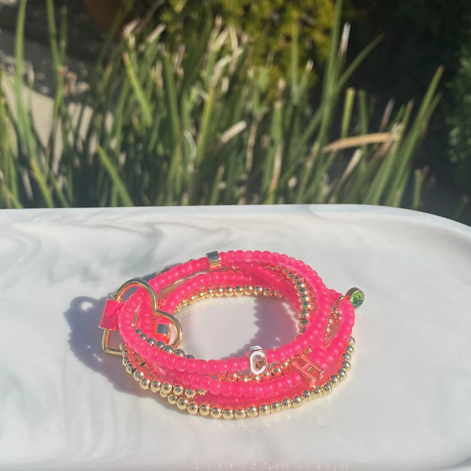 Neon Pink & Gold Initial Set  - 1.jpeg