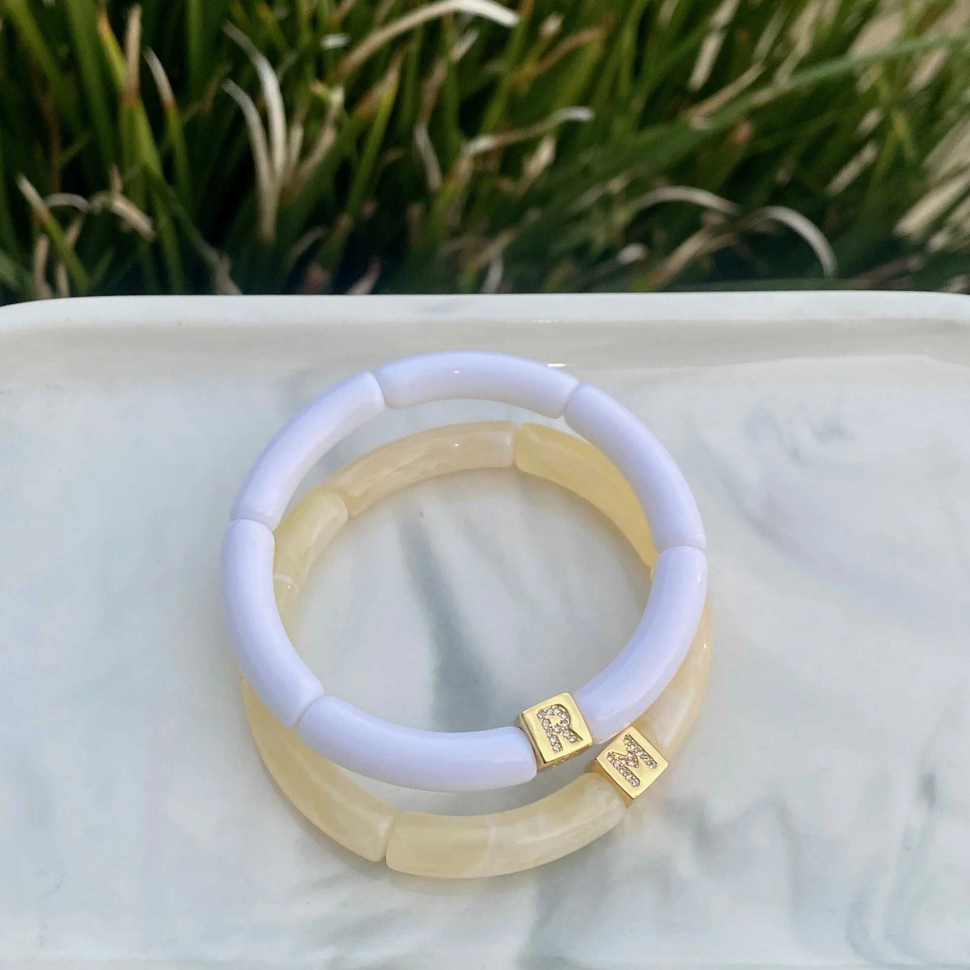 Charly Hillman 8mm Acrylic Bamboo Initial Bracelet  - 4.jpeg