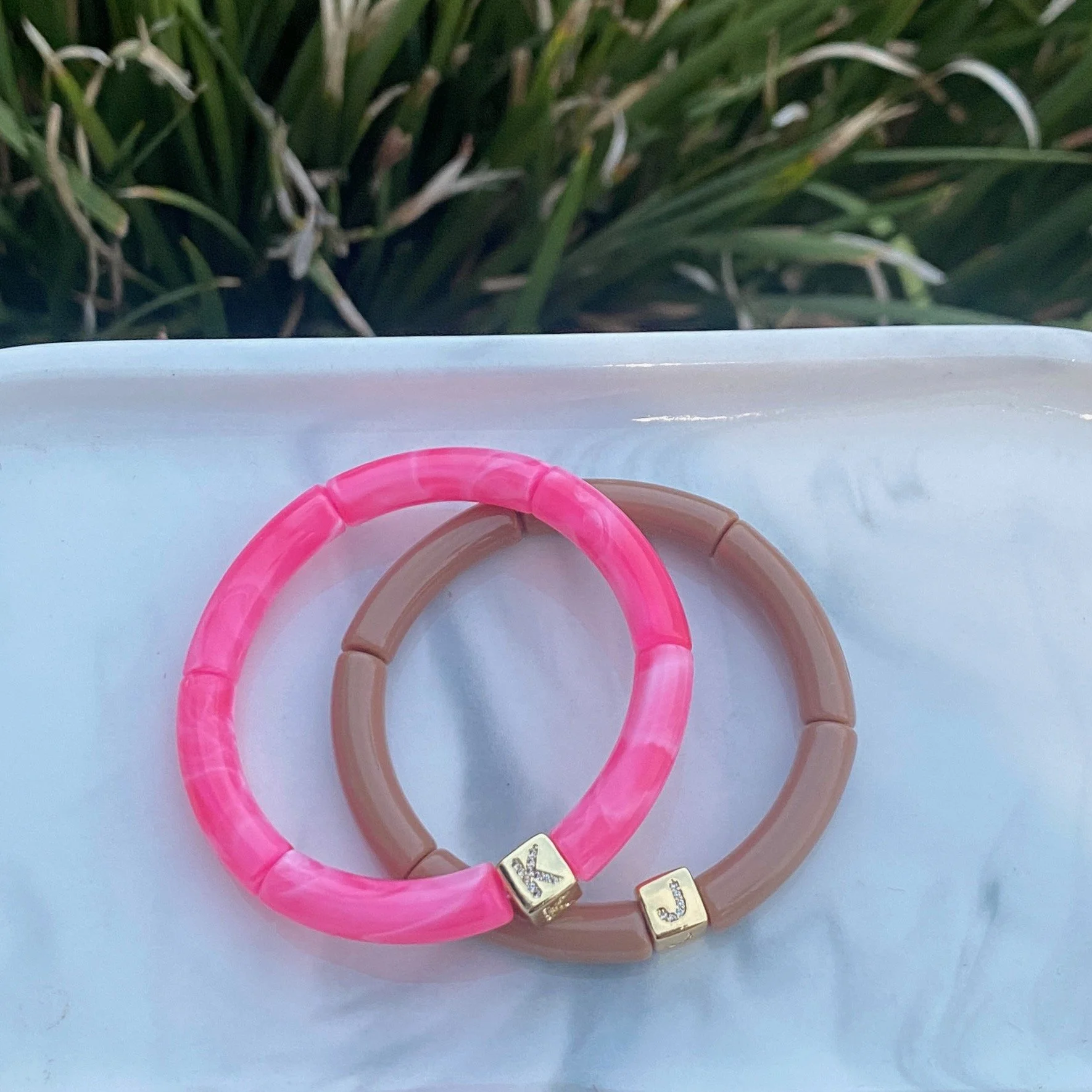 Charly Hillman 8mm Acrylic Bamboo Initial Bracelet  - 5.jpeg