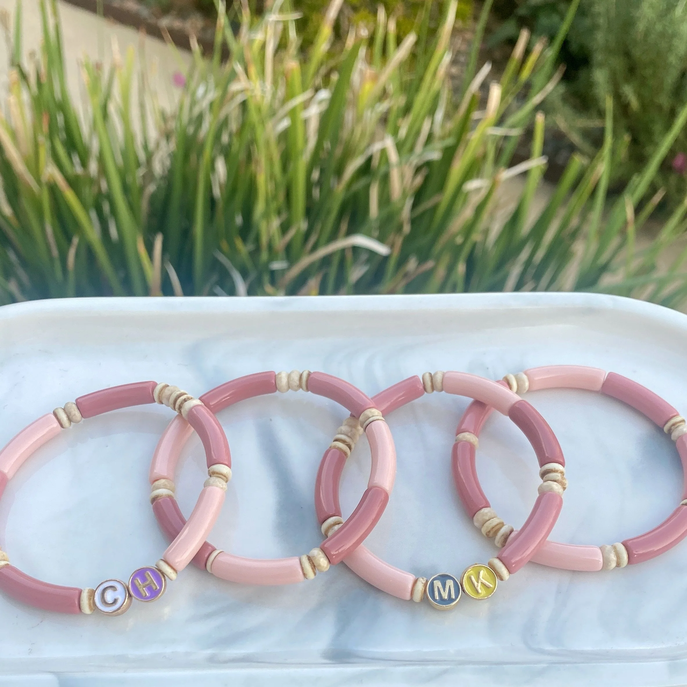 Charly Hillman 4mm Acrylic Bamboo Initial Bracelet  - 3.jpeg