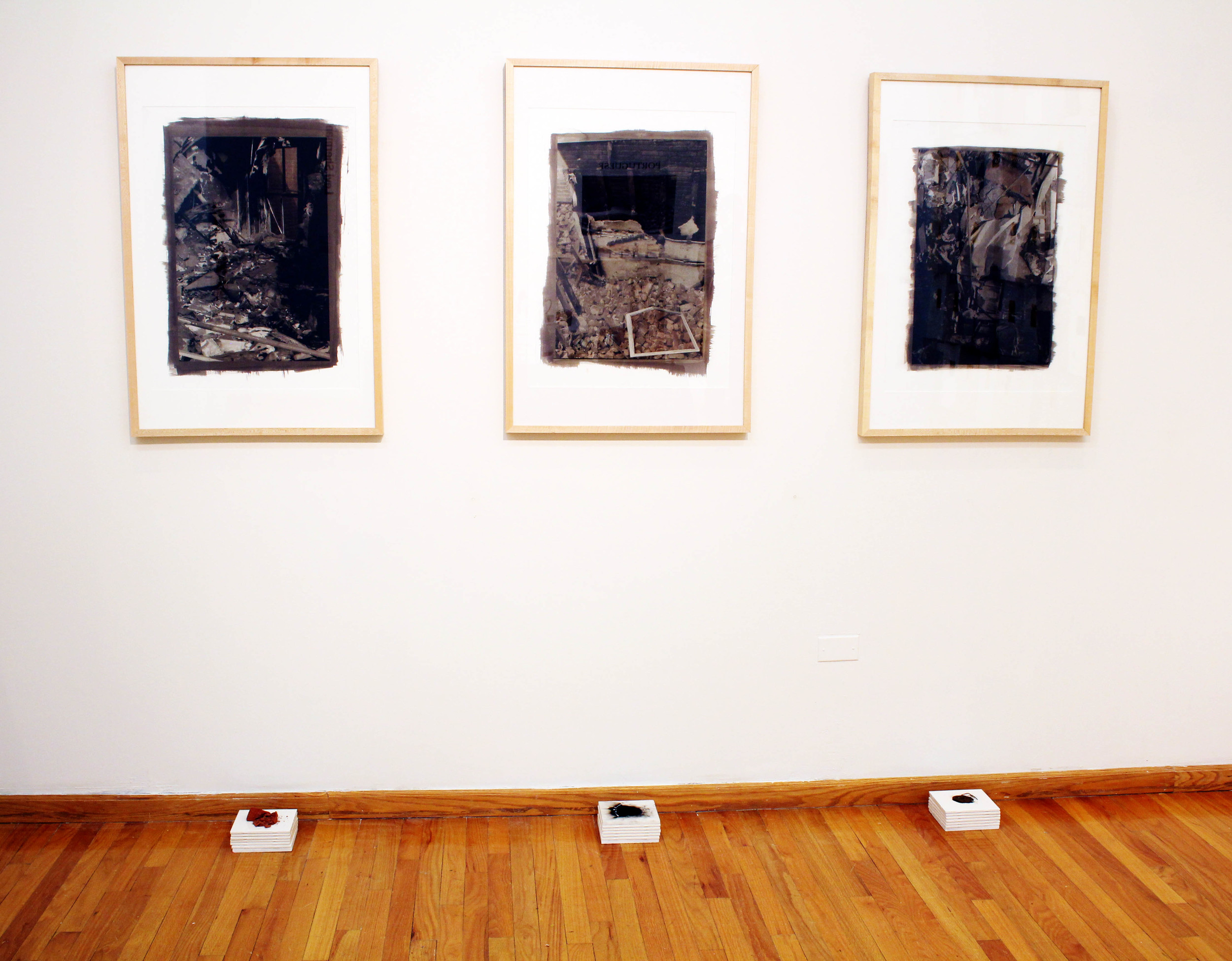 Offering, 2015 26in x 32in Van dyke brown and multi-layered gum bichromate print using handmade pigments: brick, ash and lampblack 'Offering' is a series of alternative photography prints that depict the interior of the house after t