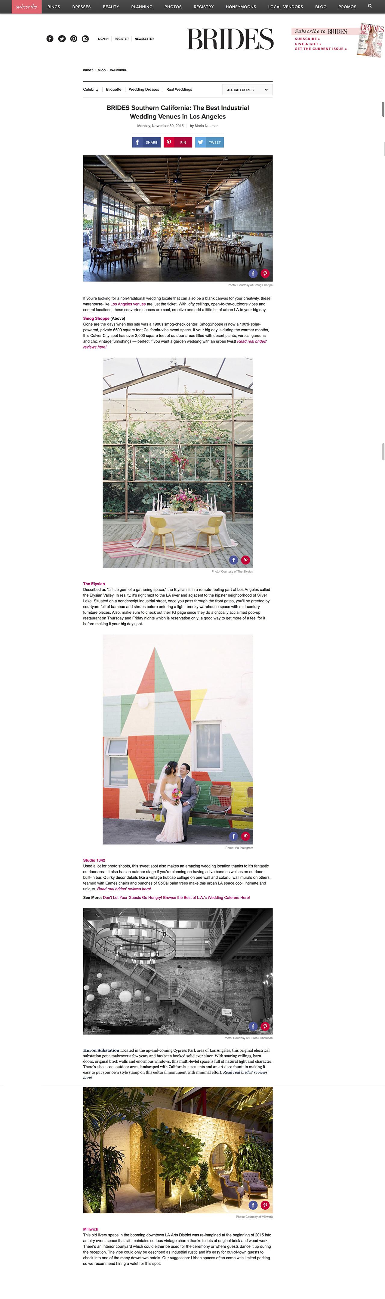 Brides: The Best Industrial Wedding Venues in Los Angeles