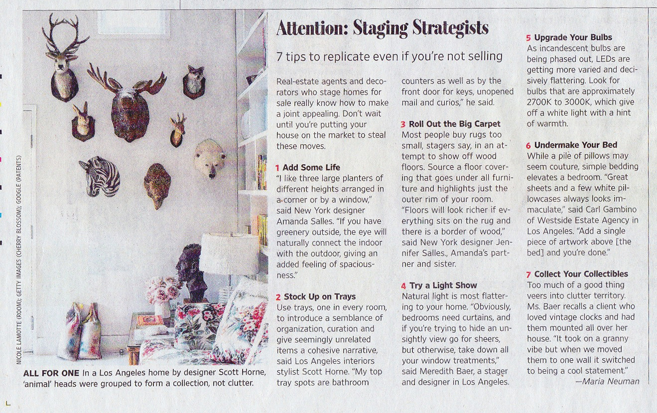 The Wall Street Journal: Staging Strategies