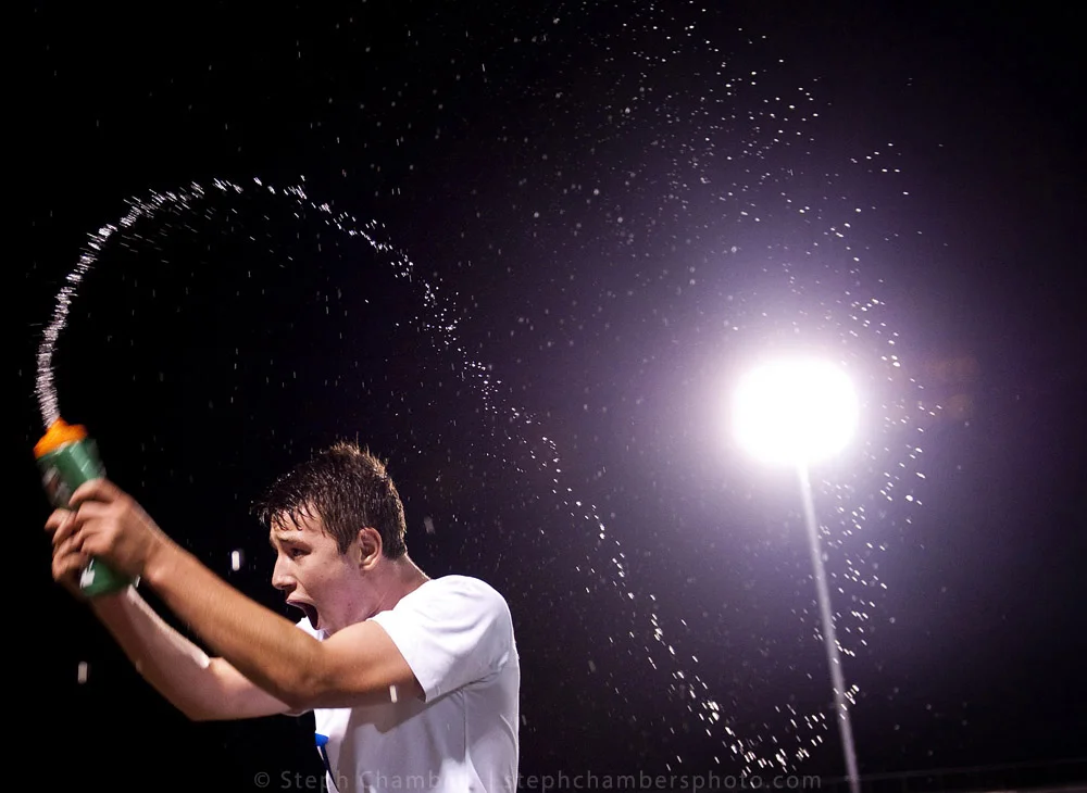 Mt. Pleasant's Dom Monstrola celebrates his team's win against Greensburg Salem on Tuesday, Oct. 6, 2015 at Mt. Pleasant. Mt. Pleasant won 1-0.