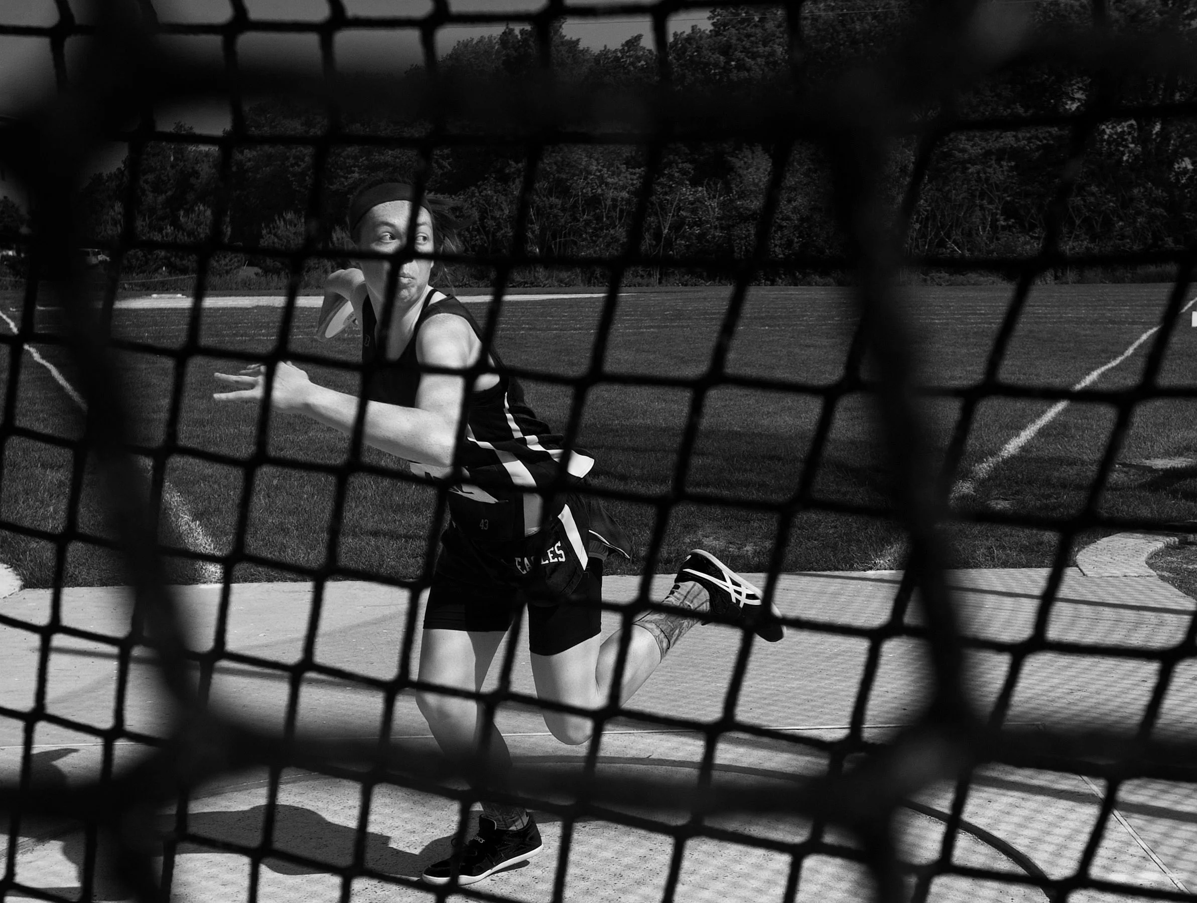 South Park's Maura Huwalt warms up her discus throw during the Class AA PIAA track and field championships at Shippensburg University on Friday, May 27, 2016 in Shippensburg.