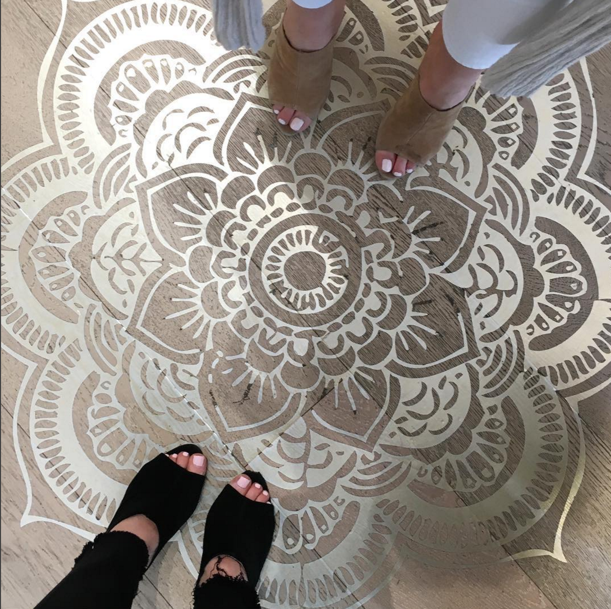 mandala floor vinyl - designed by niki saint angelo