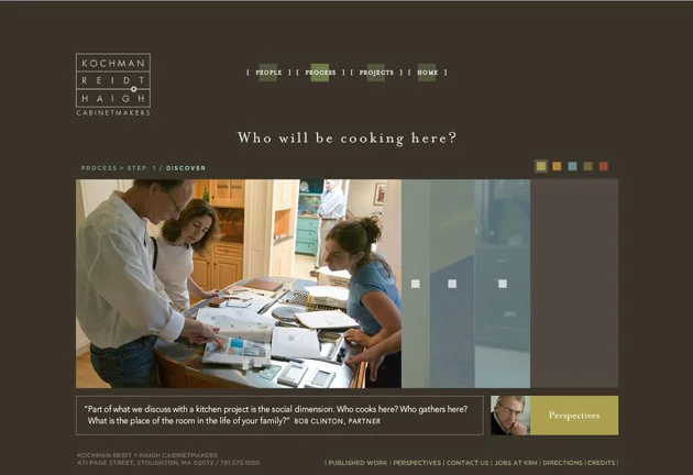 A page from KR+H's first website with Kelsh Wilson Design. Still beautiful!