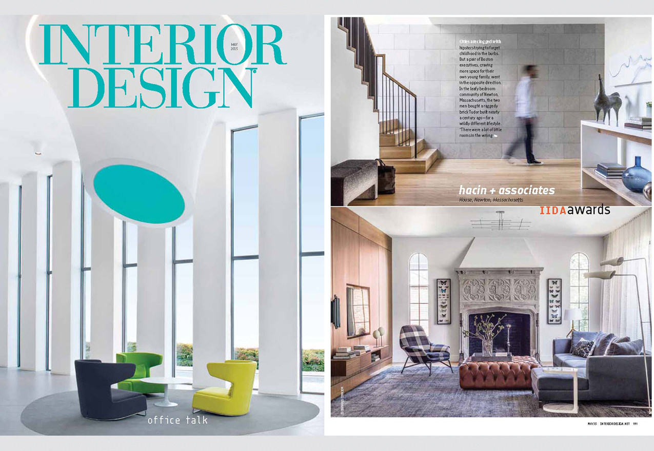 IIDA AWARD WINNER: HACIN + ASSOCIATES Cities are clogged with hipsters trying to forget childhood in the burbs. But a pair of Boston executives, craving more space for their own young family, went in the opposite direction. Eduardo Serrate; Jennifer Clapp; Katelyn Miersma: Project Team. INTERIOR DESIGN / MAY 2015