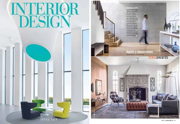 Hacin + Associates IIDA Award winning Tudor House featured in Interior Design Magazine .