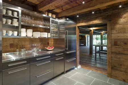 Sandy Pond Barn Caterer's Kitchen: Photography by Richard Mandelkorn / Architecture: Dewing Schmid Kearns / Interior Design: Manuel de Santaren / Builder: Colonial Barn Restoration / Kitchen Design: KR+H Partner Karla Monkevich