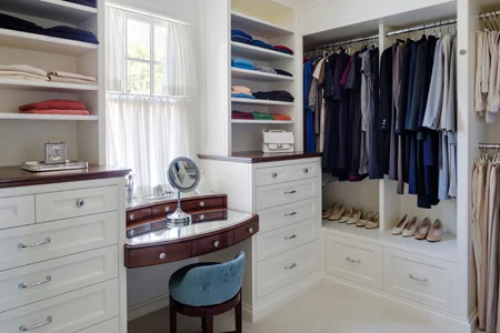 Suffolk Road Dressing Room: Photography by Greg Premru / Architecture: Pauli & Uribe Architects / Builder: Youngblood Builders / Cabinetry Design: Paul Reidt