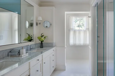 Suffolk Road Master Bath: Photography by Greg Premru / Architecture: Pauli & Uribe Architects / Builder: Youngblood Builders / Cabinetry Design: Paul Reidt