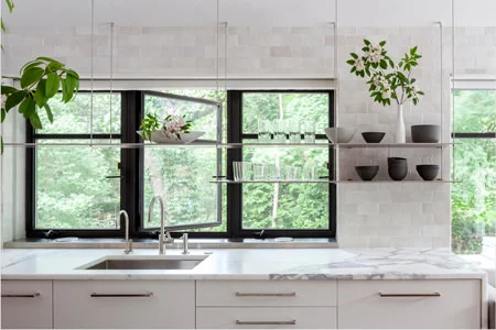 Sylvan Avenue Kitchen: Photography by Jane Messinger / Interior Design: Lindsay Bentis / Builder: S. J. Overstreet Construction / Kitchen Design: Paul Reidt