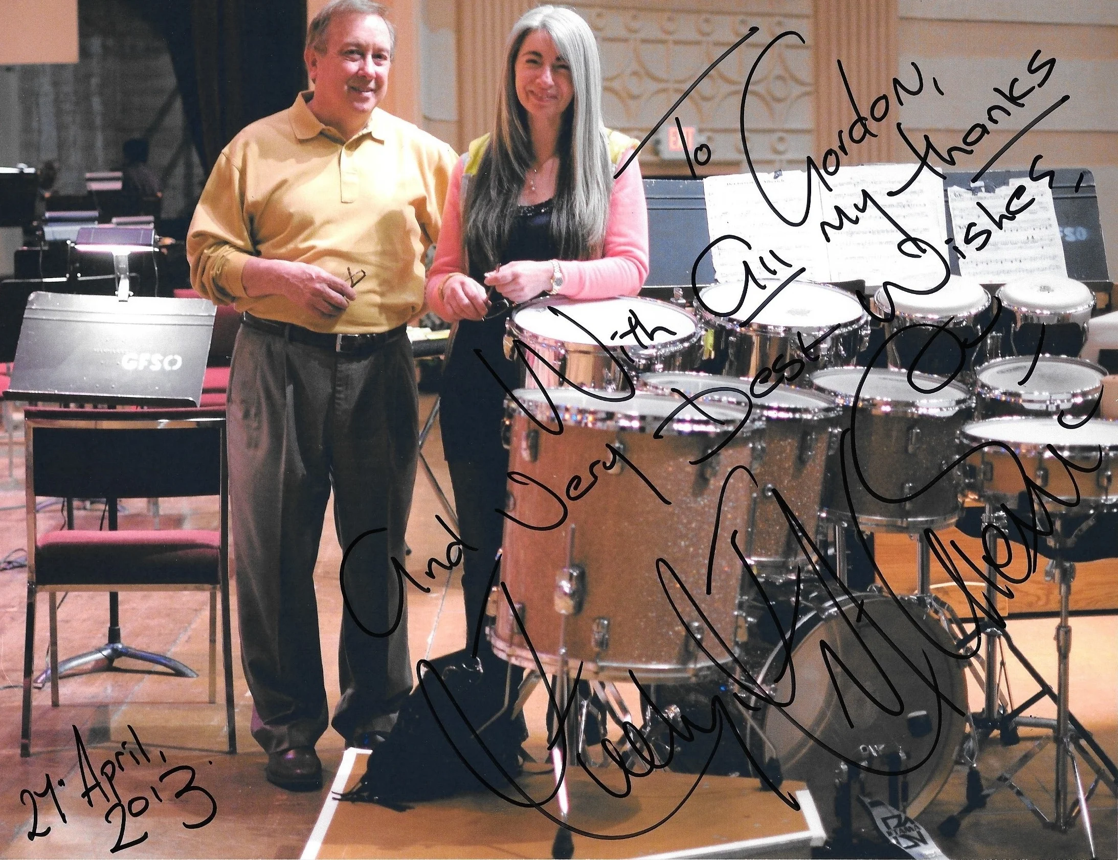 With Evelyn Glennie, percussionist