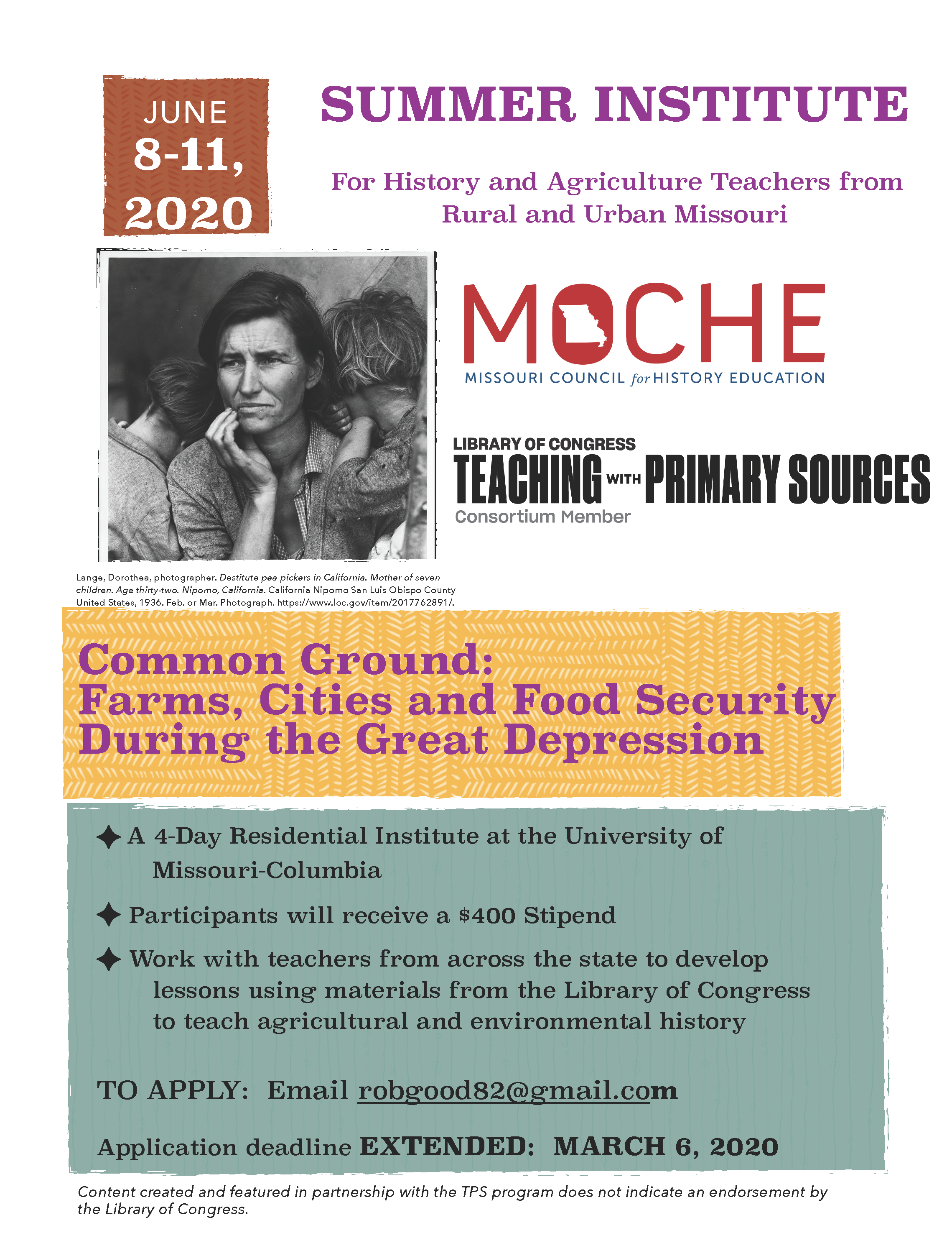 Last Chance to Apply for the Common Ground Summer Institute, June 8-11, Columbia, MO