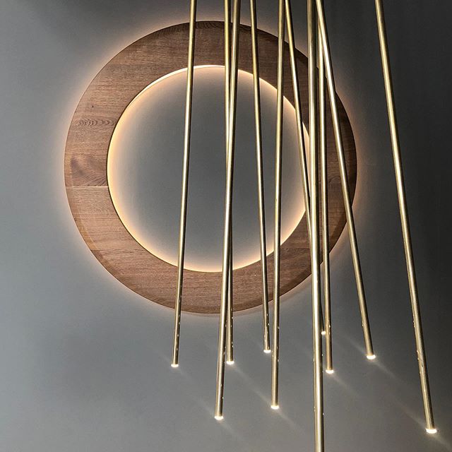 Here they are together, just hanging around in our studio. Forester 10 in brass and HALO wall xl version in fumed Oak. Come check it out! 
#forester #halo #oldcouple #brass #fumedoak #ledlights #santaana #california #together #glow