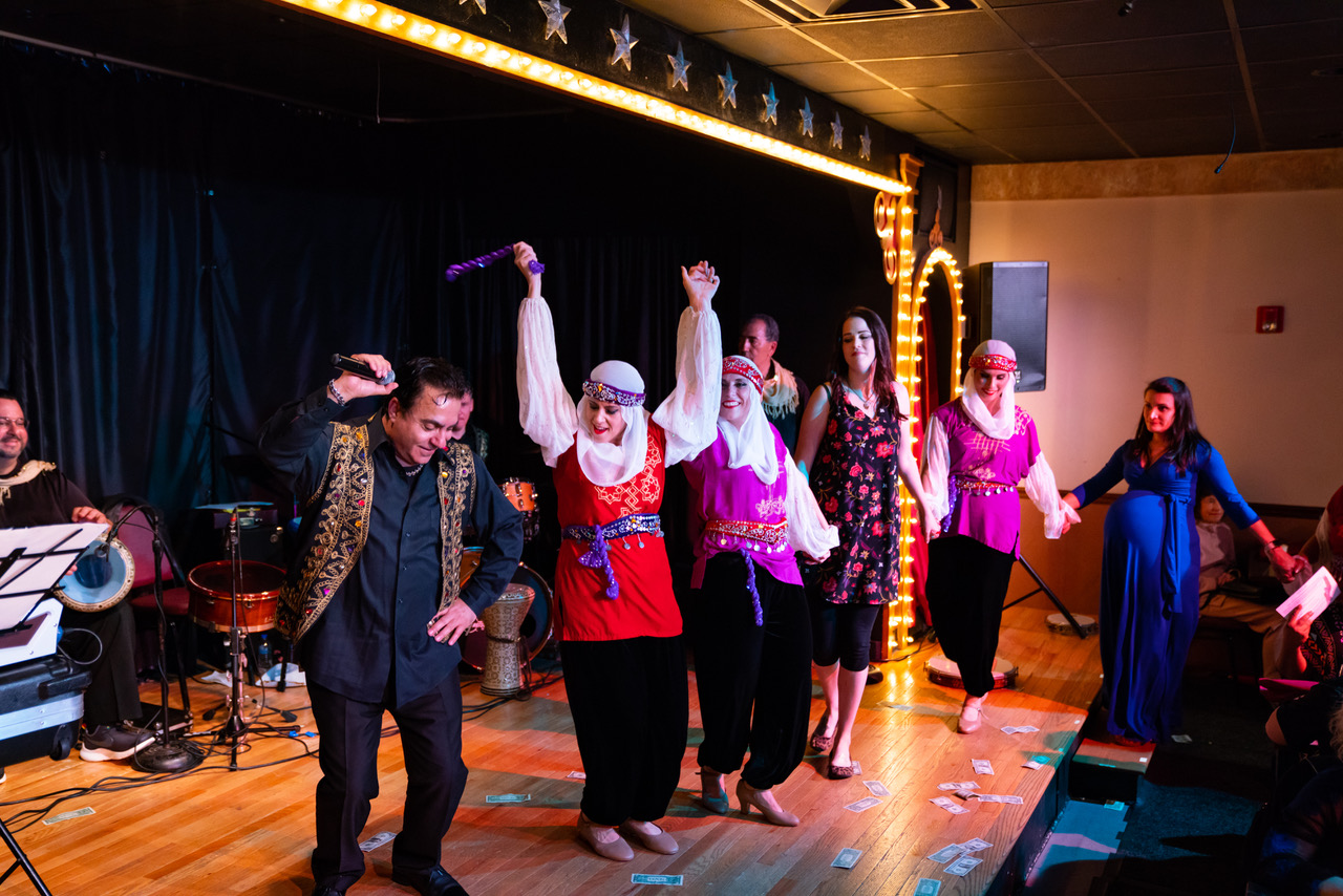 George Malouf joins the Alwan Dancers in a lively debke.