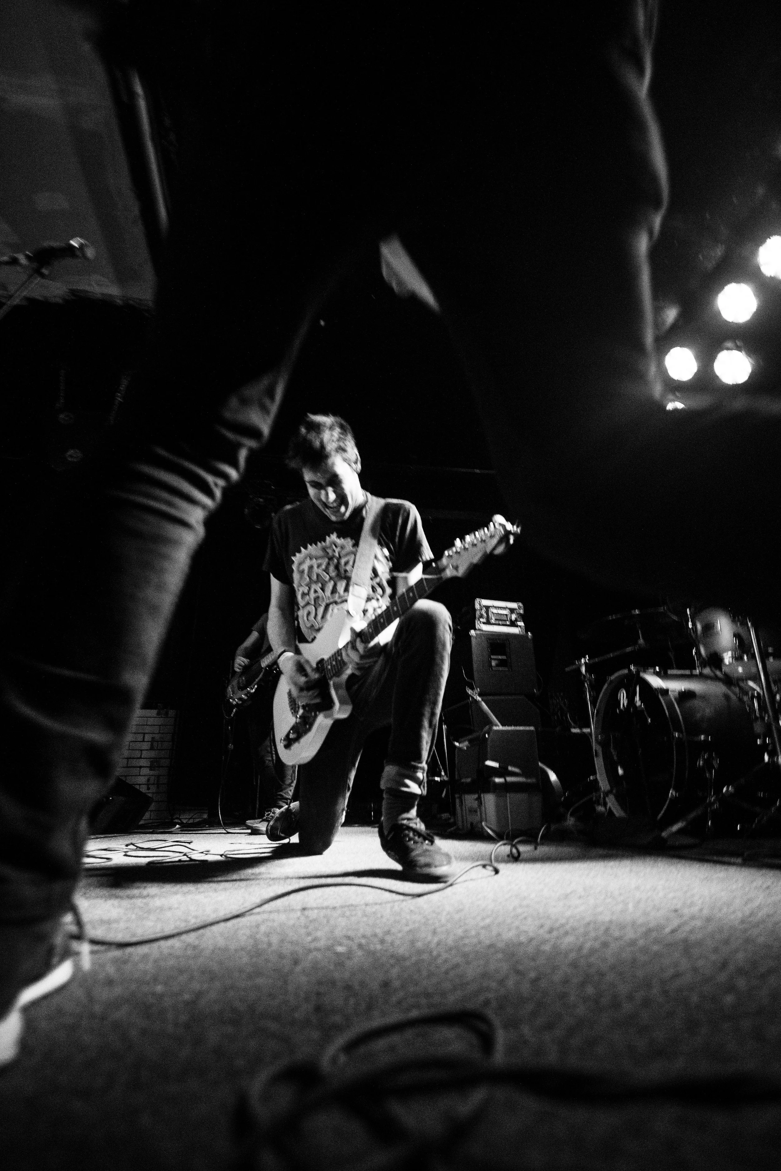 Max from between Jeff's Legs during the set at Beat Kitchen, in Chicago, Illi nois, Sunday, April 10, 2016.