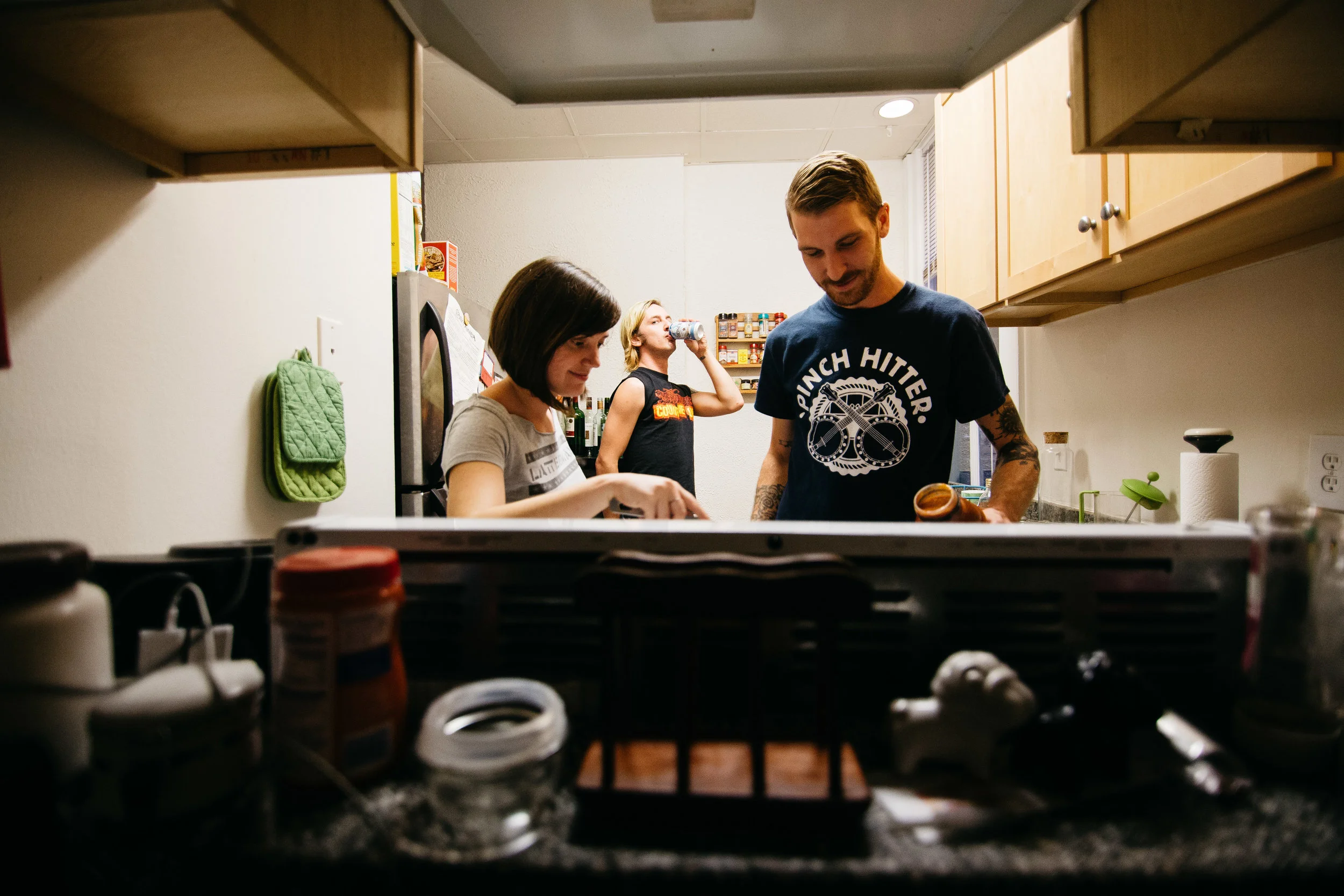 Steve and Paige Baxter making pasta as Josh drinks a beer in the background. We arrived in Richmond, Virginia with time to spare. After meeting up with Paige, our host and now good friend, we made a trip to the grocery store for ingredients to make pasta. Side note: cooking on the road isn't normal but it is so satisfying after subsisting on fast and easy food for several days. Thank you for letting us stay with you Paige. #RagePaige