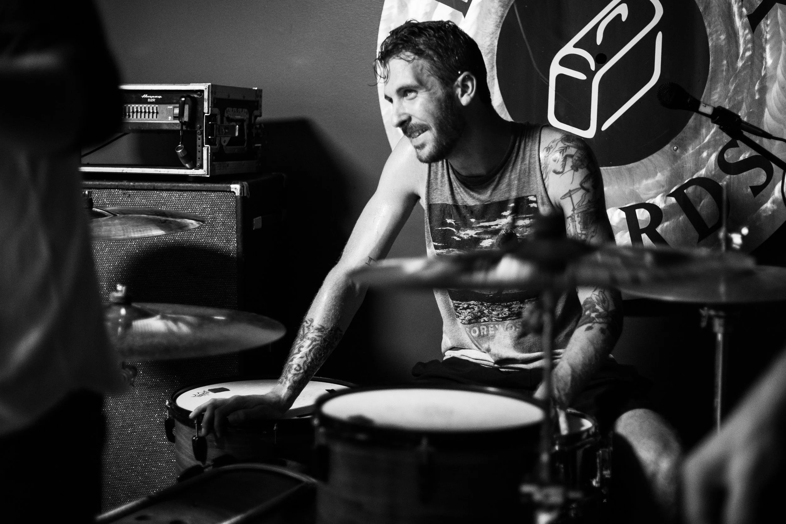 Steve before the show in Charlotte, North Carolina at Lunchbox Records, September 28, 2016.