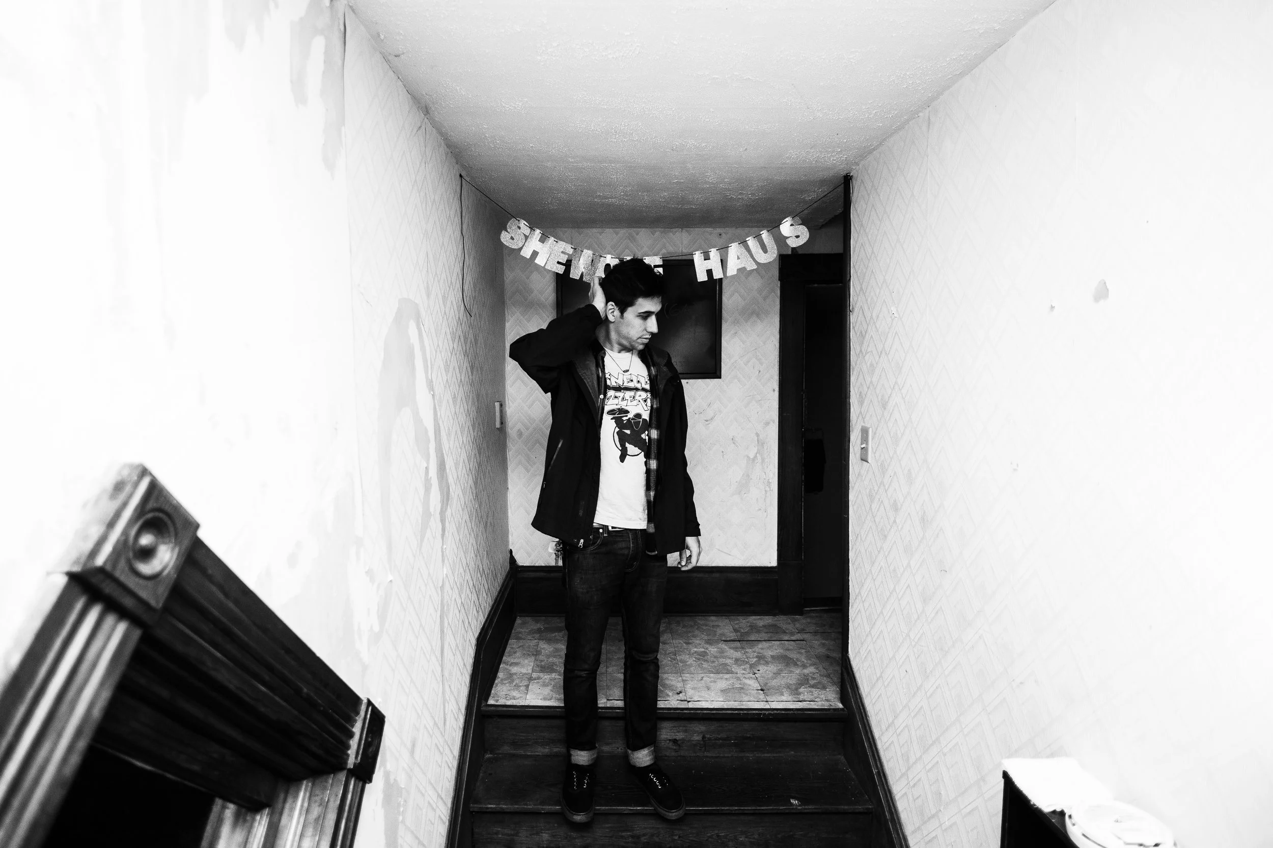 Max in the hallway of the Shewolf Haus.