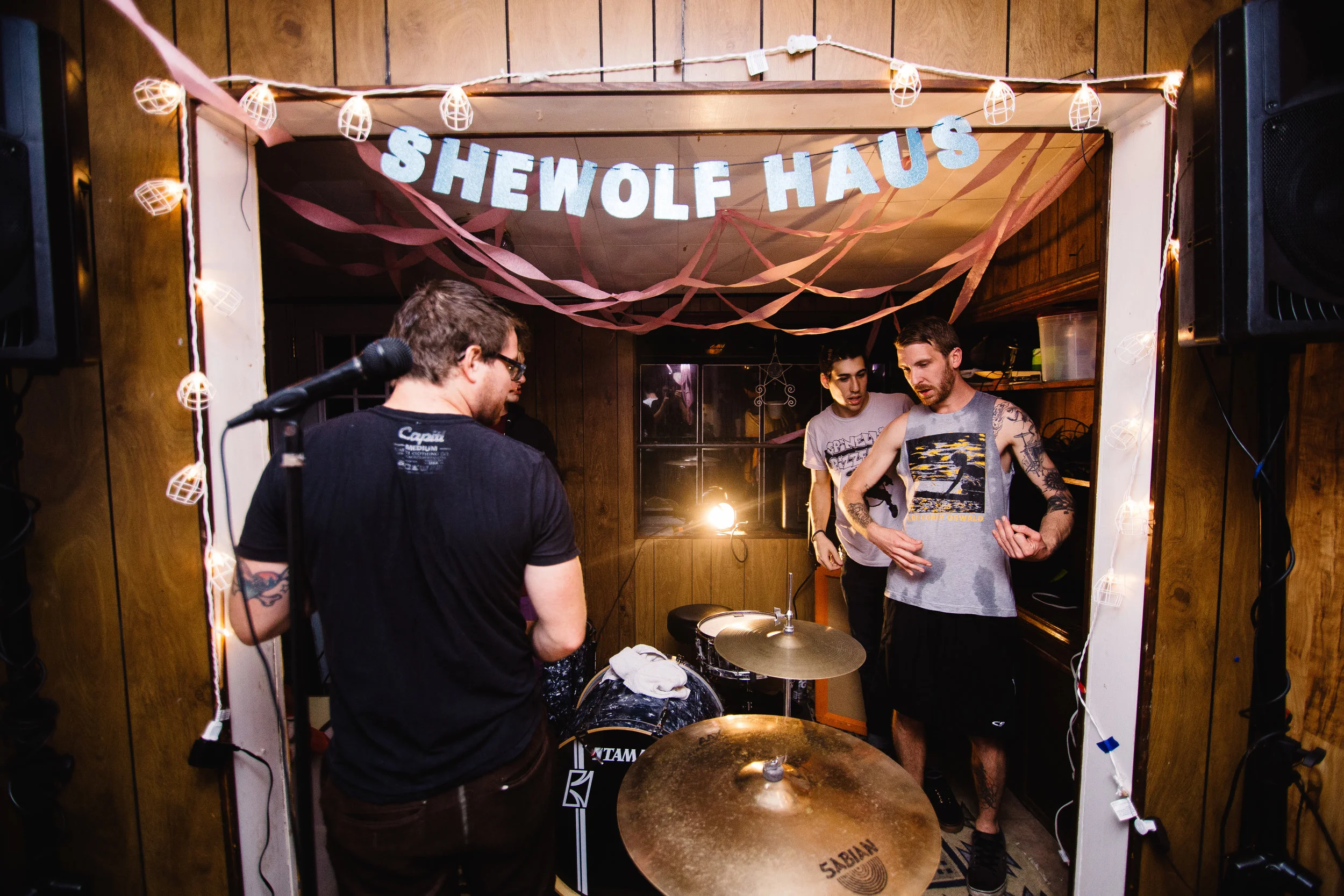 Bands had to perform in a back room and partially in the kitchen. Side note: It was cramped, like the best house shows are. 