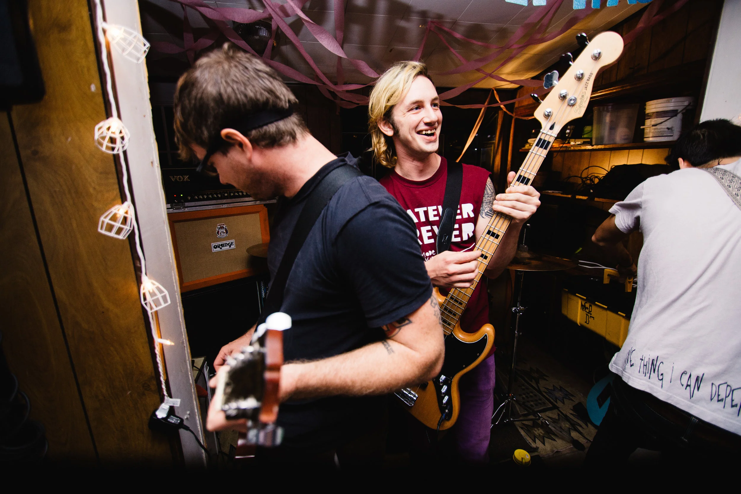 Josh setting up for the set.