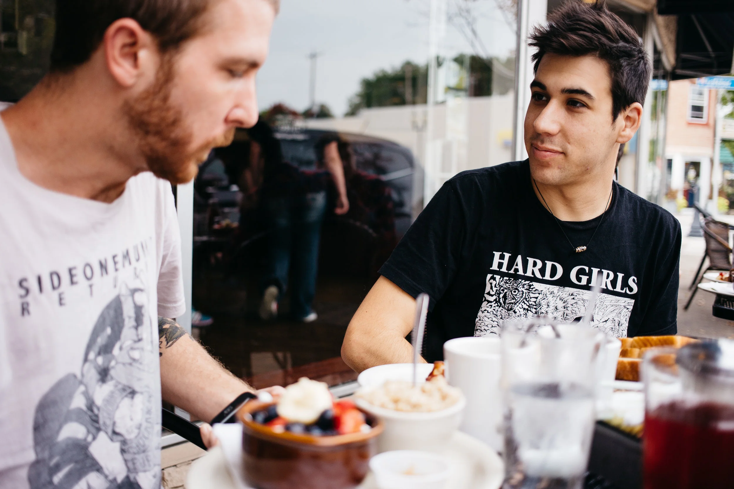Max and Steve during breakfast.