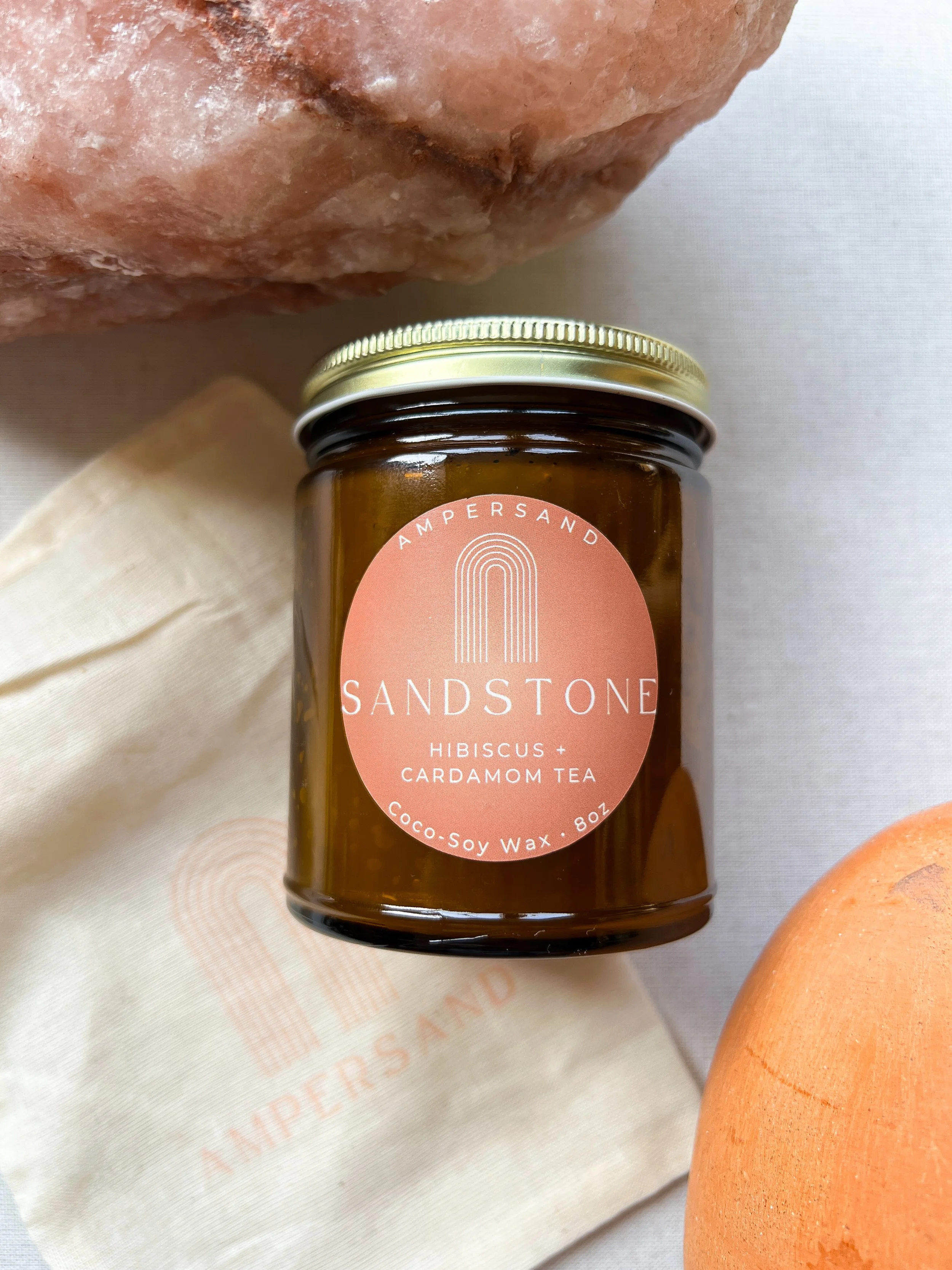 Sandstone Ampersand Candle // Shippable