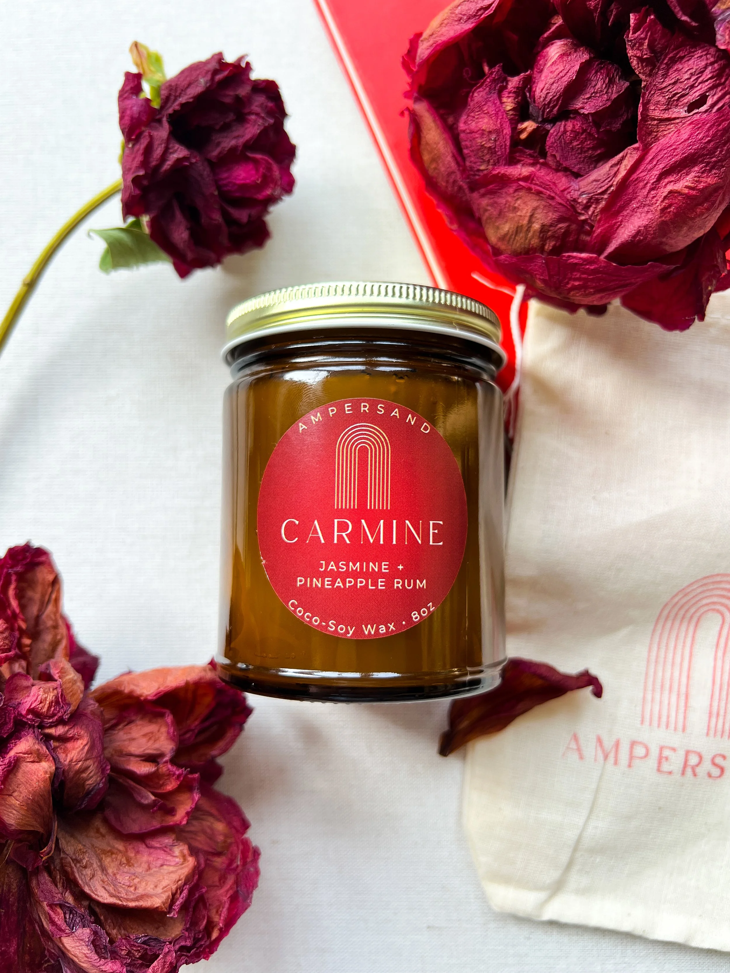 Carmine Ampersand Candle //  Shippable