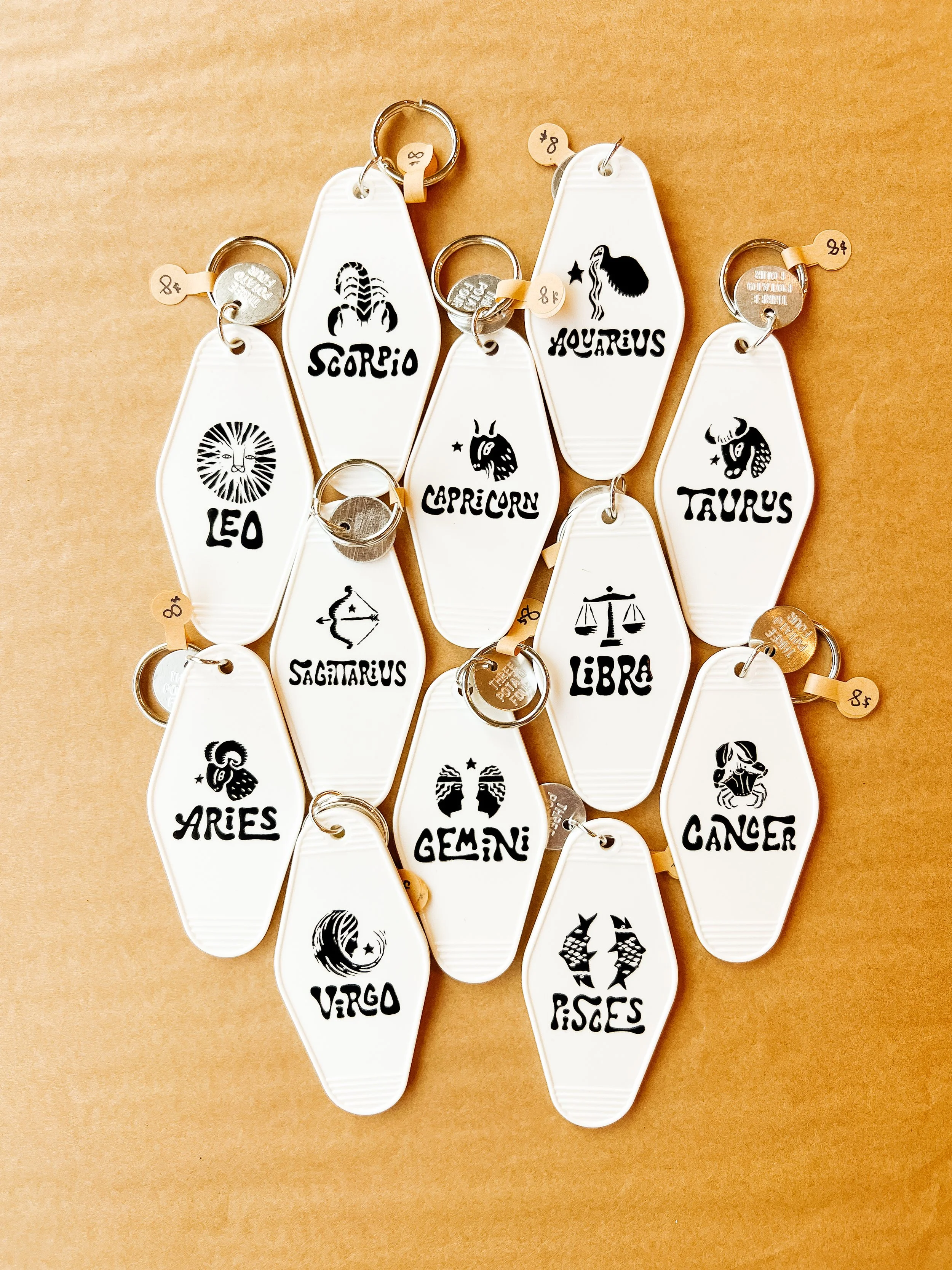Retro Zodiac Key Chain // Shippable
