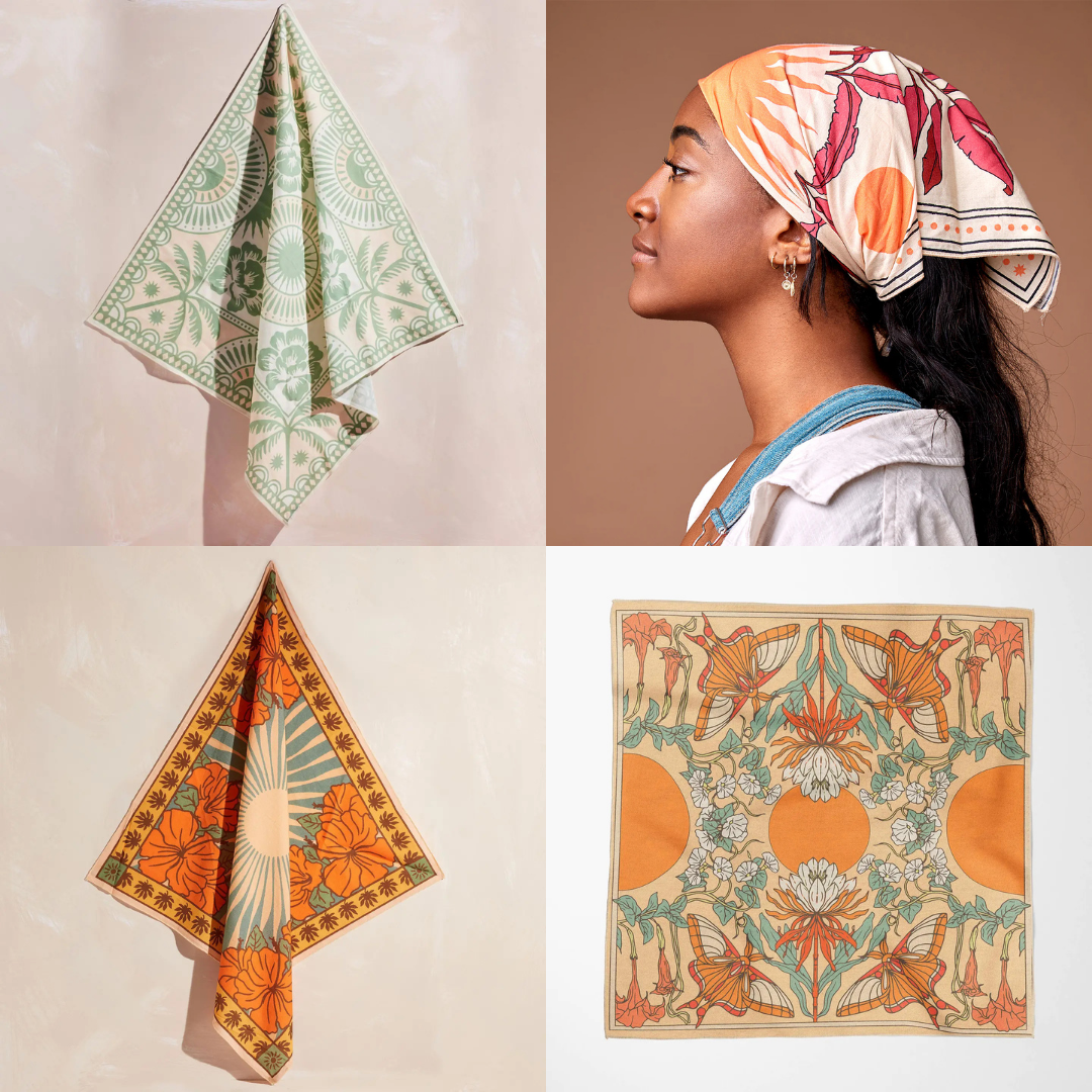 Boho Print Botanical Bandana // Shippable